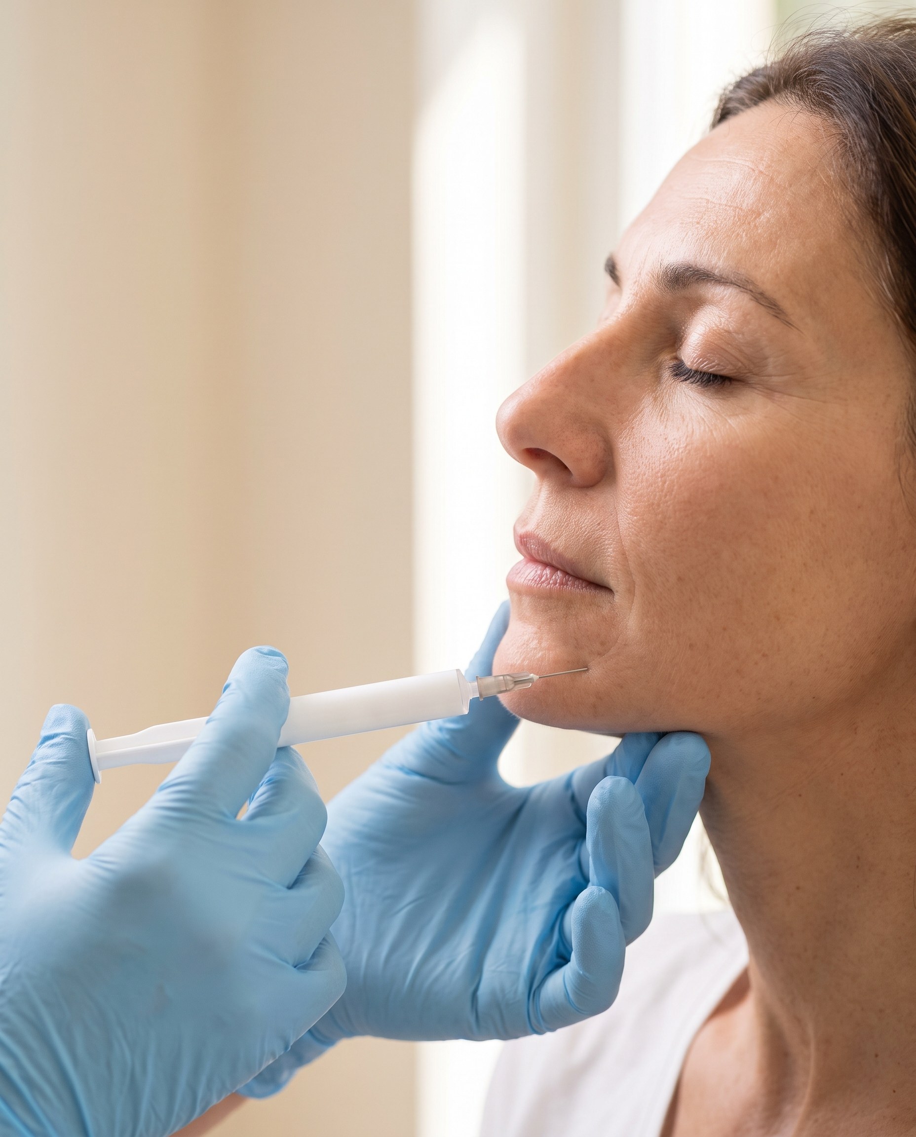 Filler mandibola: un momento della seduta