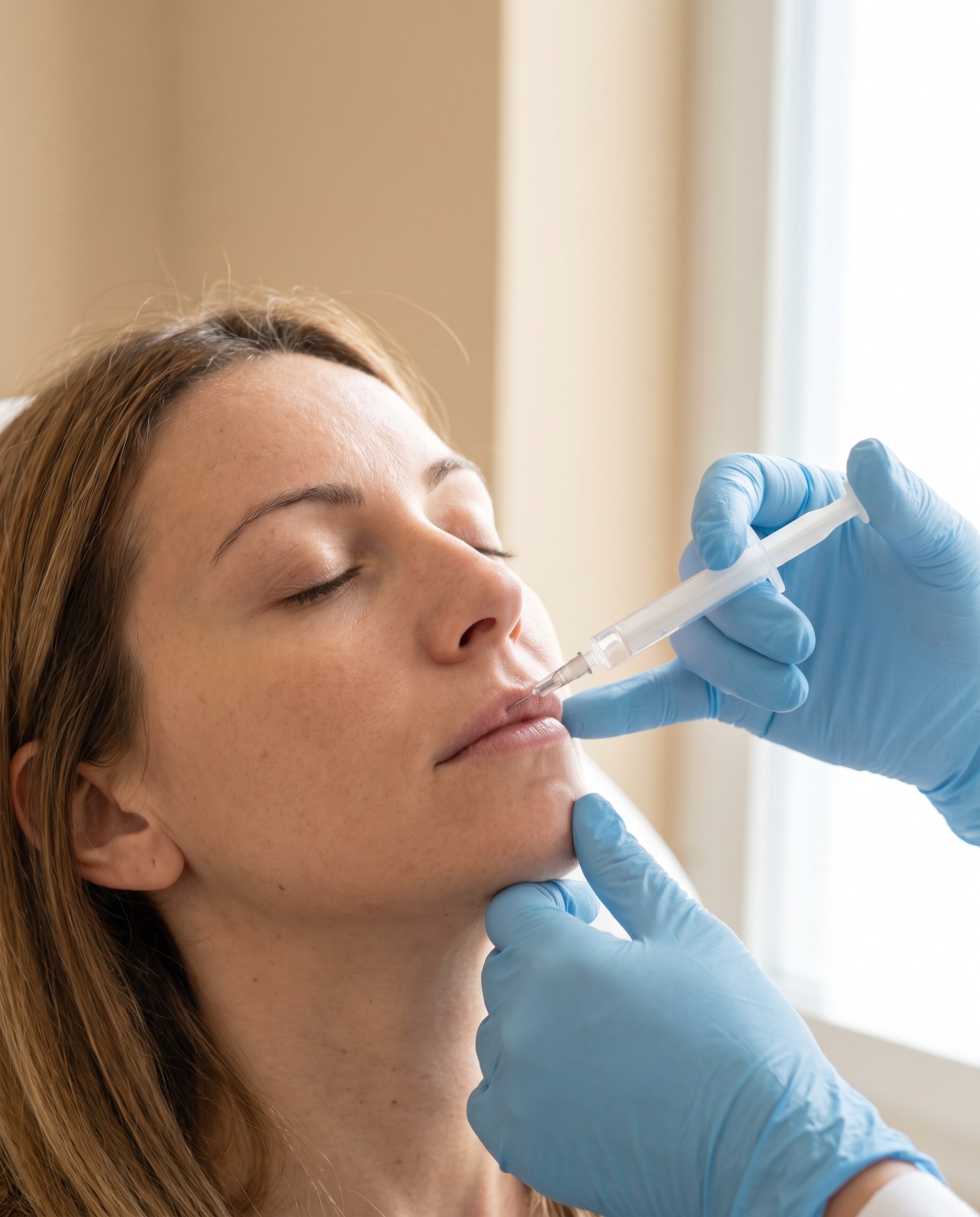 Filler labbra: un momento della seduta